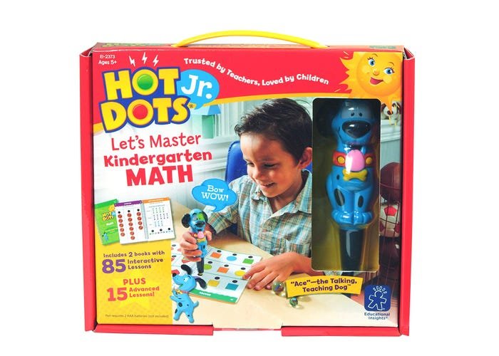Hot Dots® Jr Let's Master Kindergarten Math Set with Ace—The Talking, Teaching Dog® Pen-Hot Dots-Tools 4 Teaching-Classroom Decor and More