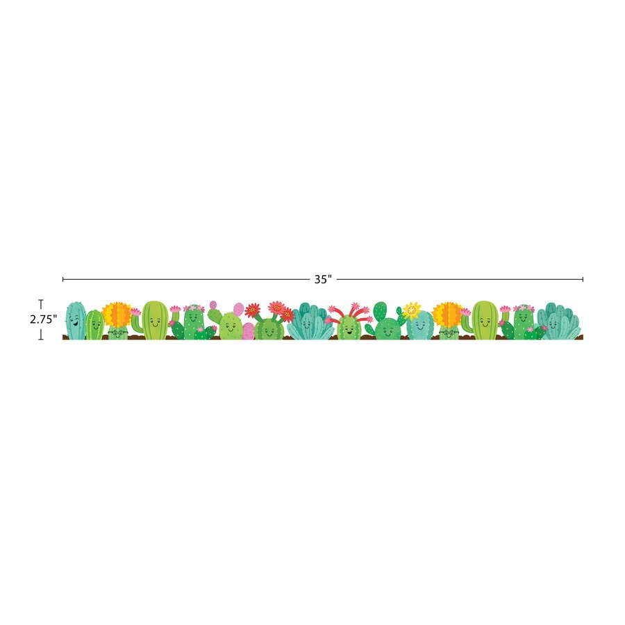 Happy Cactus Crew Die-Cut Border Trim-Borders-Tools 4 Teaching-Classroom Decor and More