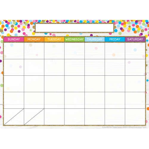 Confetti Calendar Postermat-Dry Erase-Tools 4 Teaching-Classroom Decor and More