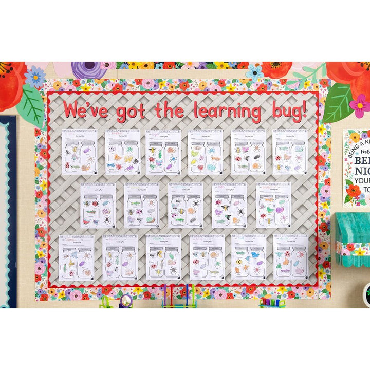*Better Than Paper® Bulletin Board Roll: White Trellis-Bulletin Board Paper - Better Than Paper-Tools 4 Teaching-Classroom Decor and More