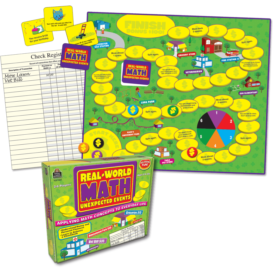 Real World Math: Unexpected Events Game-Math-Tools 4 Teaching-Classroom Decor and More