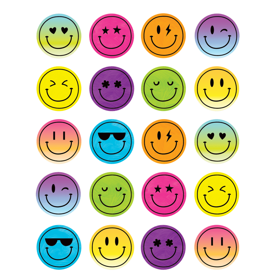 Brights 4Ever Smiley Faces Stickers-Stickers-Tools 4 Teaching-Classroom Decor and More