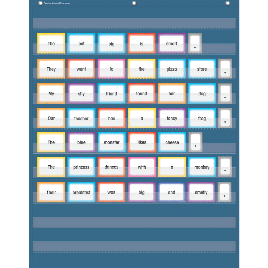 Slate Blue 10 Pocket Chart (34" x 44")-Pocket Charts-Tools 4 Teaching-Classroom Decor and More