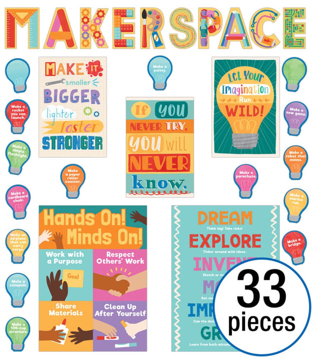 Makerspace Bulletin Board Set-Bulletin Board Sets-Tools 4 Teaching-Classroom Decor and More