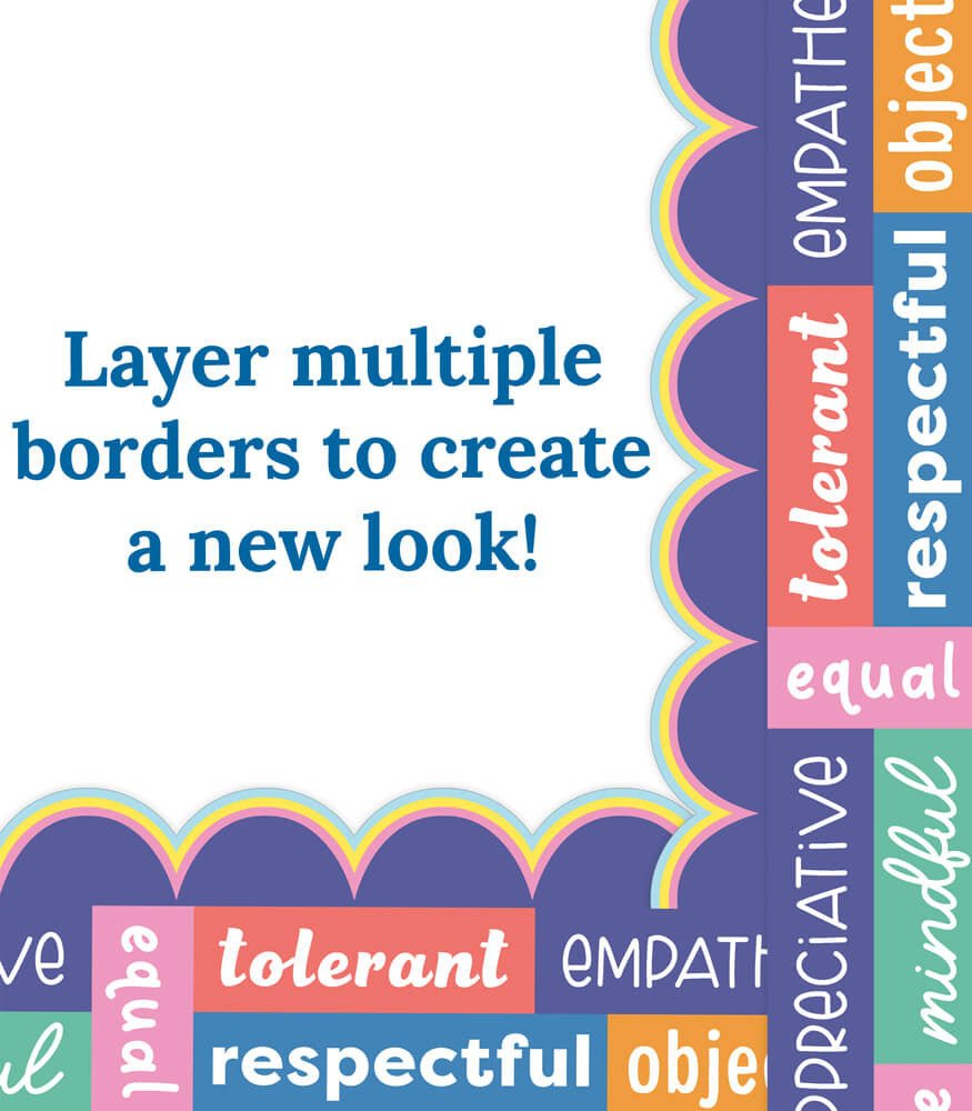 We Stick Together Positive Words Straight Bulletin Board Borders-Borders-Tools 4 Teaching-Classroom Decor and More