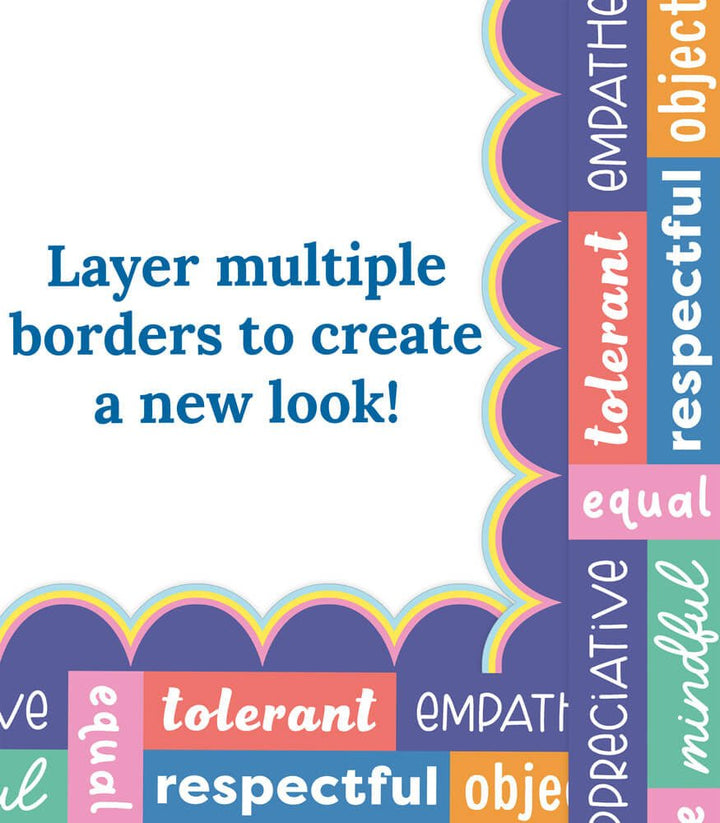 We Stick Together Positive Words Straight Bulletin Board Borders-Borders-Tools 4 Teaching-Classroom Decor and More