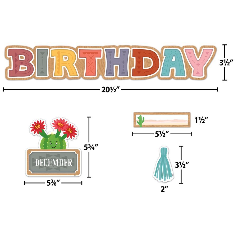 Happy Cactus Crew Happy Birthday Mini Bulletin Board-Mini Bulletin Boards-Tools 4 Teaching-Classroom Decor and More