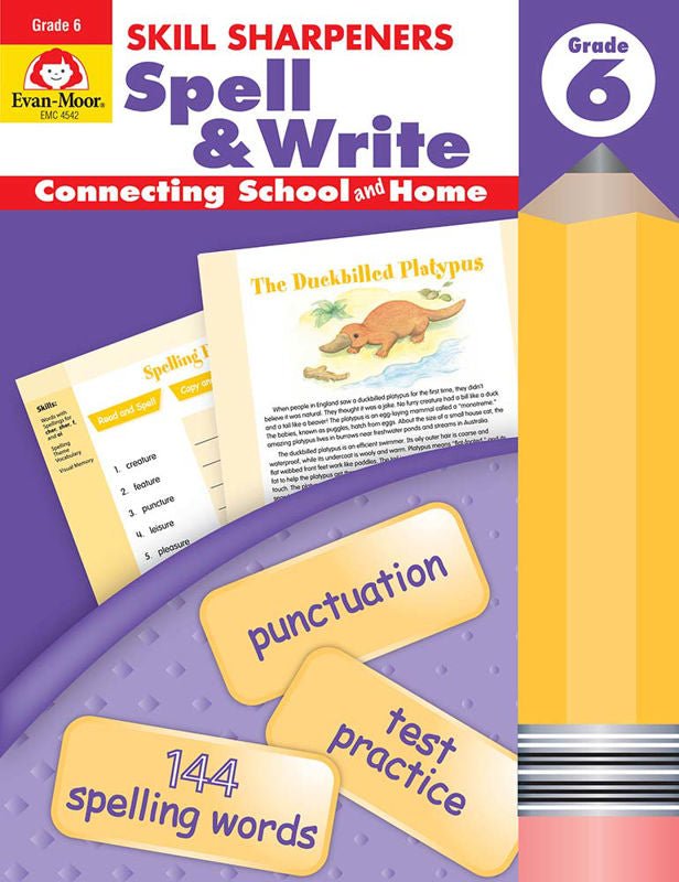 Skill Sharpeners: Spell &amp; Write, Grade 6-Vocabulary Books-Tools 4 Teaching-Classroom Decor and More
