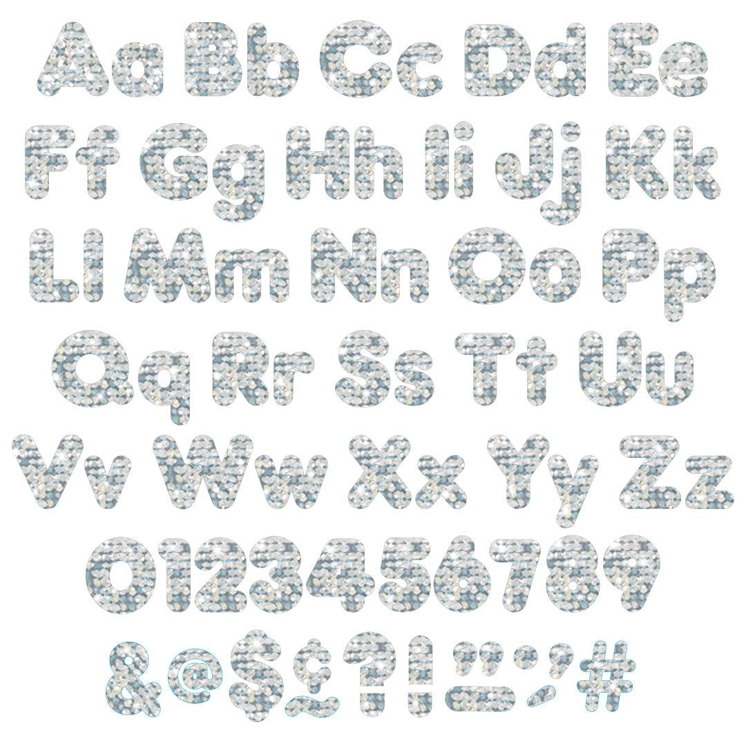 *Silver Sparkle 4-Inch Casual Uppercase/Lowercase Combo Pack Ready Letters®-Letters-Tools 4 Teaching-Classroom Decor and More