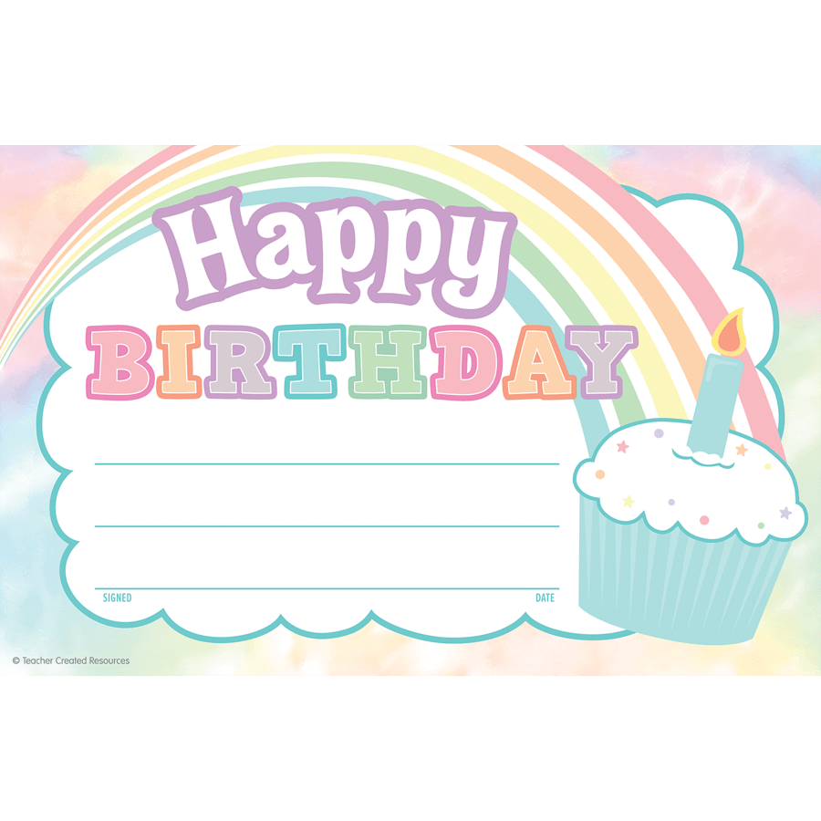 Pastel Pop Happy Birthday Awards-Birthday-Tools 4 Teaching-Classroom Decor and More