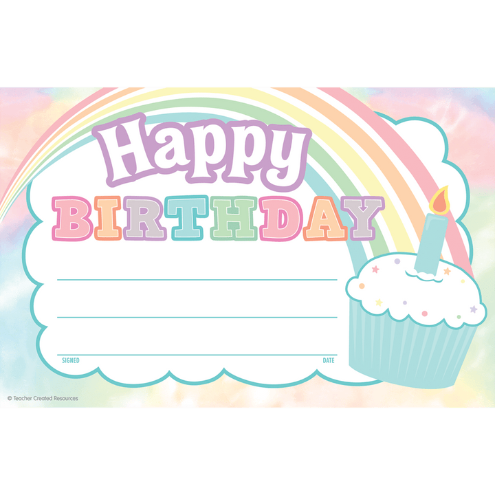 Pastel Pop Happy Birthday Awards-Birthday-Tools 4 Teaching-Classroom Decor and More
