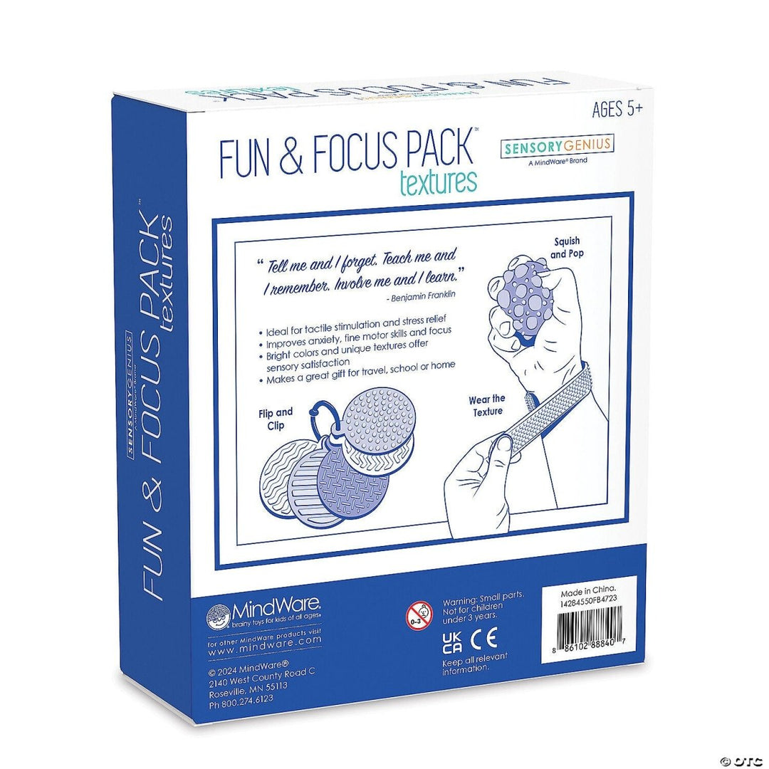Sensory Genius Fun & Focus Pack: Textures Fidget Toy Set-Fidgets-Tools 4 Teaching-Classroom Decor and More