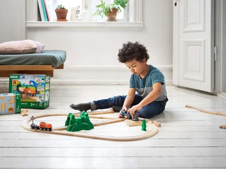 BRIO World Starter Lift & Load Train Set A for Kids age 3 years and up. Compatible with all BRIO train sets-Vehicles & Construction-Tools 4 Teaching-Classroom Decor and More