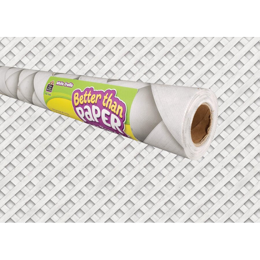 *Better Than Paper® Bulletin Board Roll: White Trellis-Bulletin Board Paper - Better Than Paper-Tools 4 Teaching-Classroom Decor and More