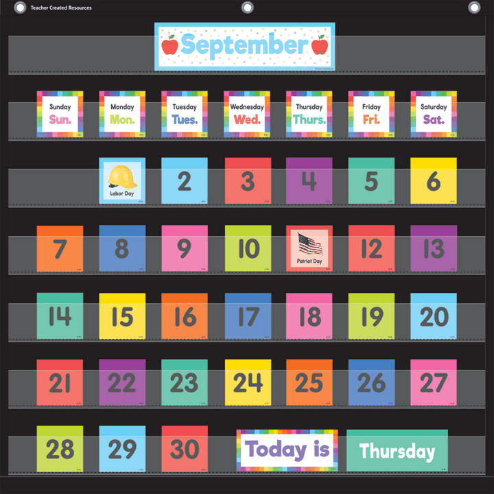 Colorful Calendar Pocket Chart Cards-Mini Bulletin Boards-Tools 4 Teaching-Classroom Decor and More