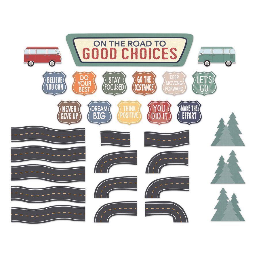 Moving Mountains Road Trip On the Road to Good Choices Mini Bulletin Board-Bulletin Board Sets-Tools 4 Teaching-Classroom Decor and More