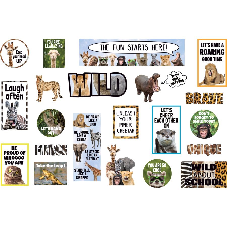 Go Wild Animals Mini Bulletin Board-Mini Bulletin Boards-Tools 4 Teaching-Classroom Decor and More