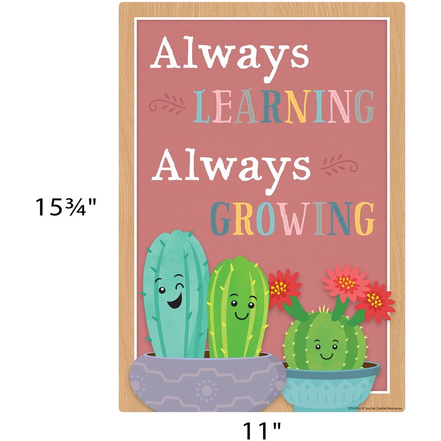 Happy Cactus Crew Positive Sayings Small Poster Pack-Posters-Tools 4 Teaching-Classroom Decor and More