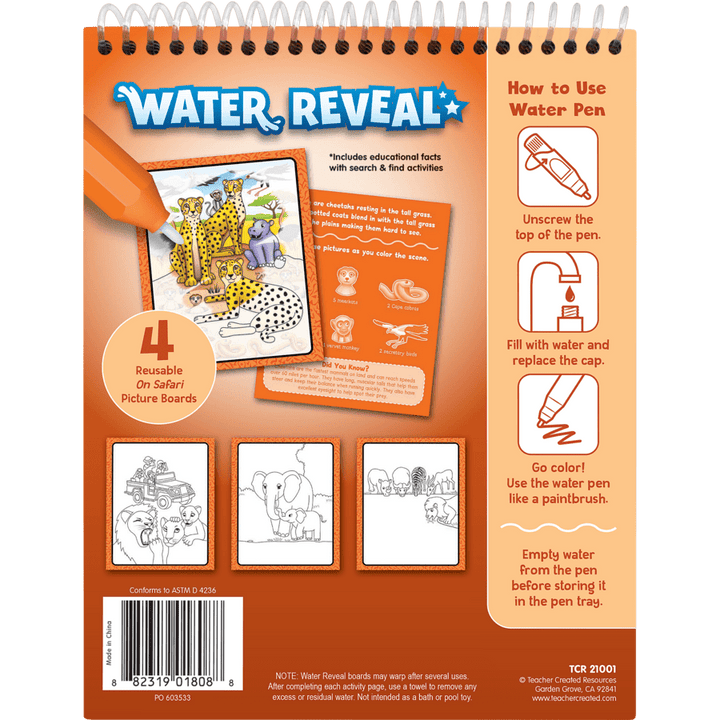 On Safari Water Reveal-Activity Pads-Tools 4 Teaching-Classroom Decor and More