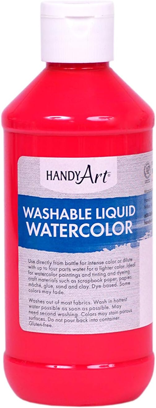 *Handy Art® Washable Fluorescent Liquid Watercolors Paint - FL. Magenta (1/2 Pint)-Art Supplies-Tools 4 Teaching-Classroom Decor and More
