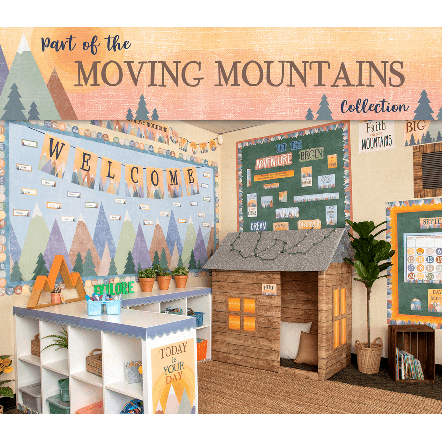 Moving Mountains Welcome Bulletin Board-Bulletin Board Sets-Tools 4 Teaching-Classroom Decor and More