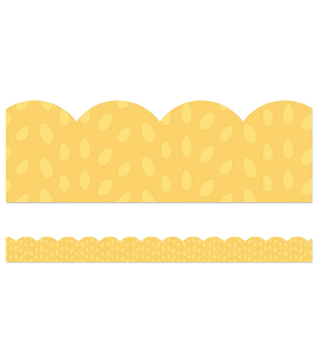 Grow Together Yellow with Painted Dots Scalloped Bulletin Board Borders-Borders-Tools 4 Teaching-Classroom Decor and More