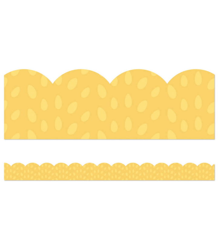 Grow Together Yellow with Painted Dots Scalloped Bulletin Board Borders-Borders-Tools 4 Teaching-Classroom Decor and More