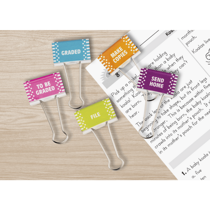 Classroom Management Large Binder Clips-Office Supplies-Tools 4 Teaching-Classroom Decor and More