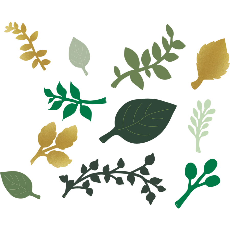 Green and Gold Paper Leaves-Accents-Tools 4 Teaching-Classroom Decor and More