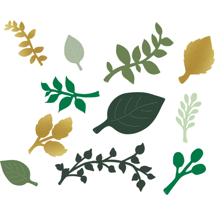 Green and Gold Paper Leaves-Accents-Tools 4 Teaching-Classroom Decor and More