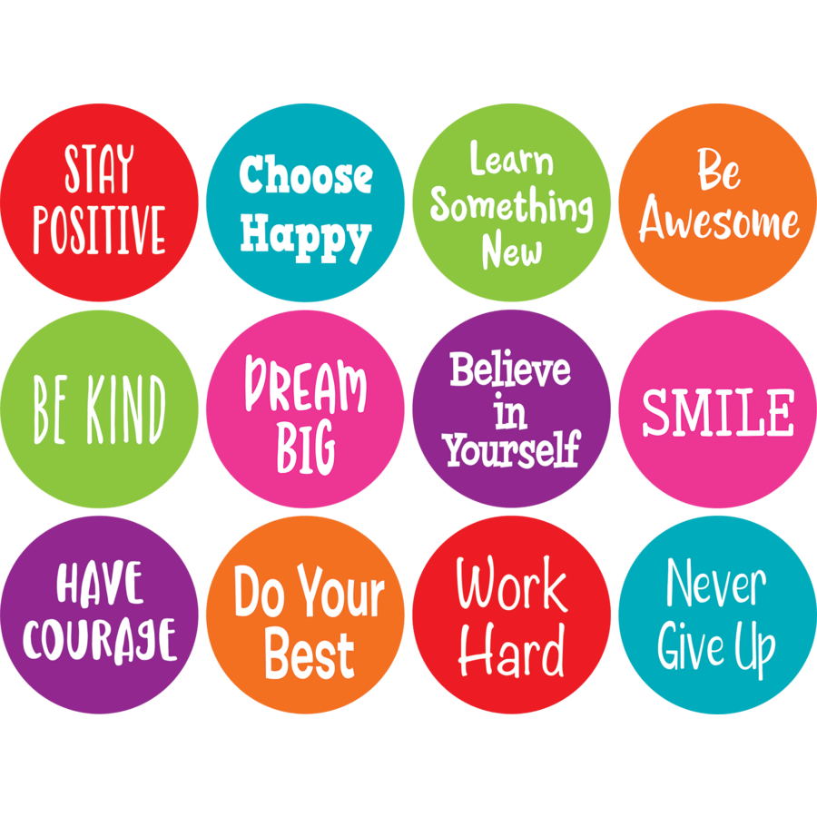 Spot On Carpet Markers Positive Sayings - 4"-Classroom Essentials-Tools 4 Teaching-Classroom Decor and More