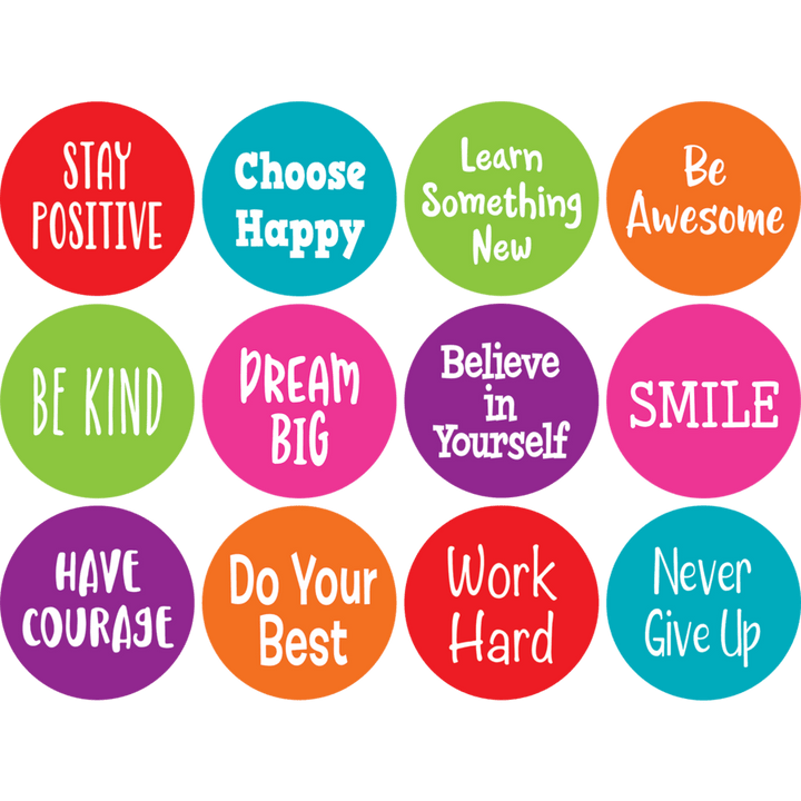 Spot On Carpet Markers Positive Sayings - 4"-Classroom Essentials-Tools 4 Teaching-Classroom Decor and More