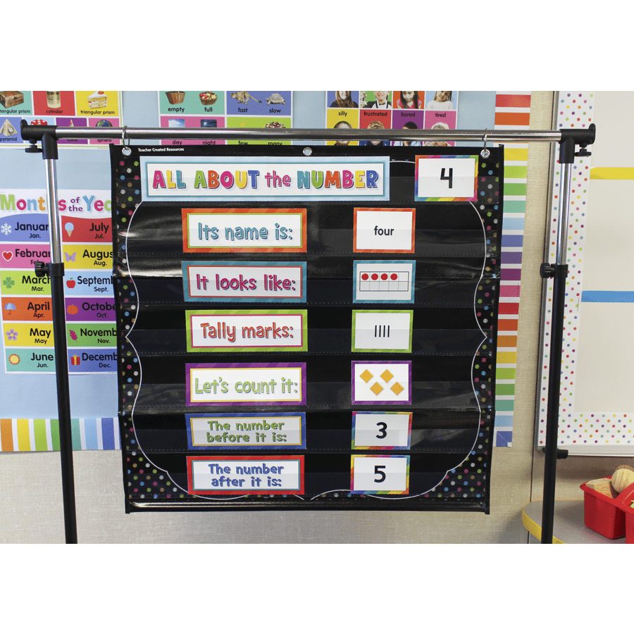 Chalkboard Brights 7 Pocket Chart-Pocket Charts-Tools 4 Teaching-Classroom Decor and More