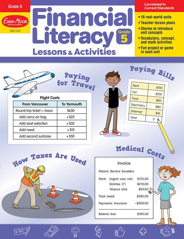 Financial Literacy Lessons and Activities, Grade 5 — Teacher’s Resource, Print-Subjects - Reading - Reading Books-Tools 4 Teaching-Classroom Decor and More