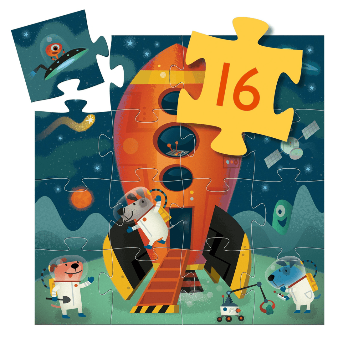 Spaceship 16pc Silhouette Mini Jigsaw Puzzle-Puzzles-Tools 4 Teaching-Classroom Decor and More
