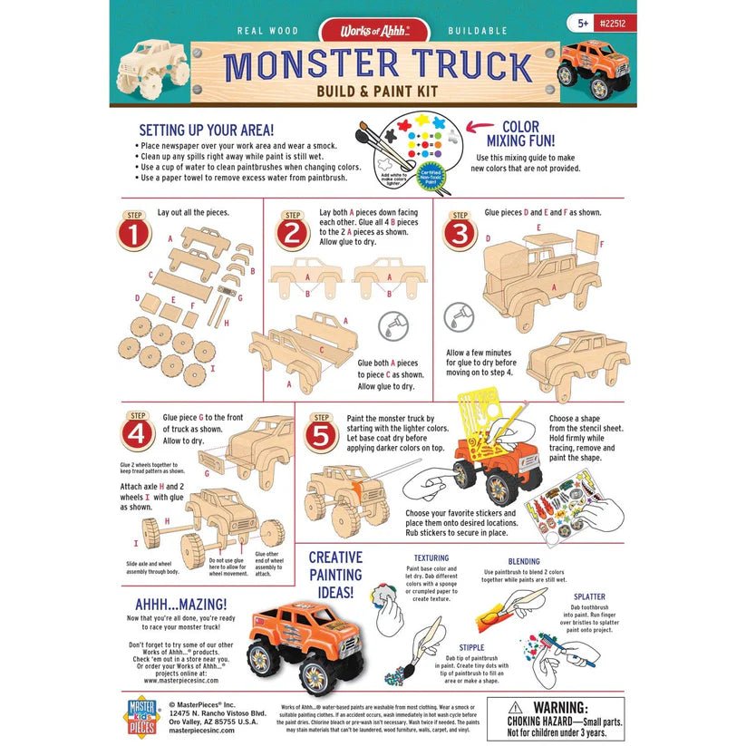 Buildable Wood Paint Kit - Monster Truck - Tools 4 Teaching