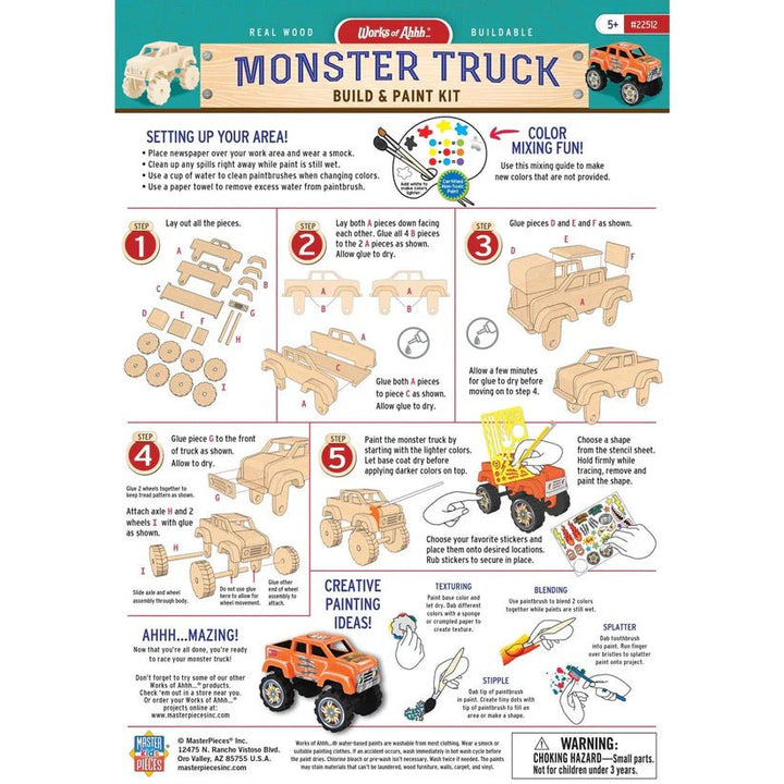 Buildable Wood Paint Kit - Monster Truck - Tools 4 Teaching