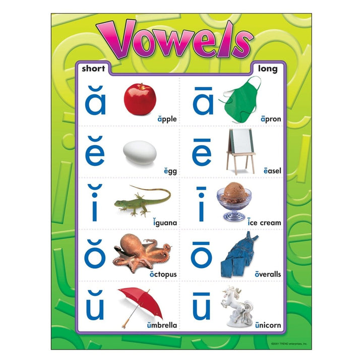 Vowels Learning Chart-Charts-Tools 4 Teaching-Classroom Decor and More