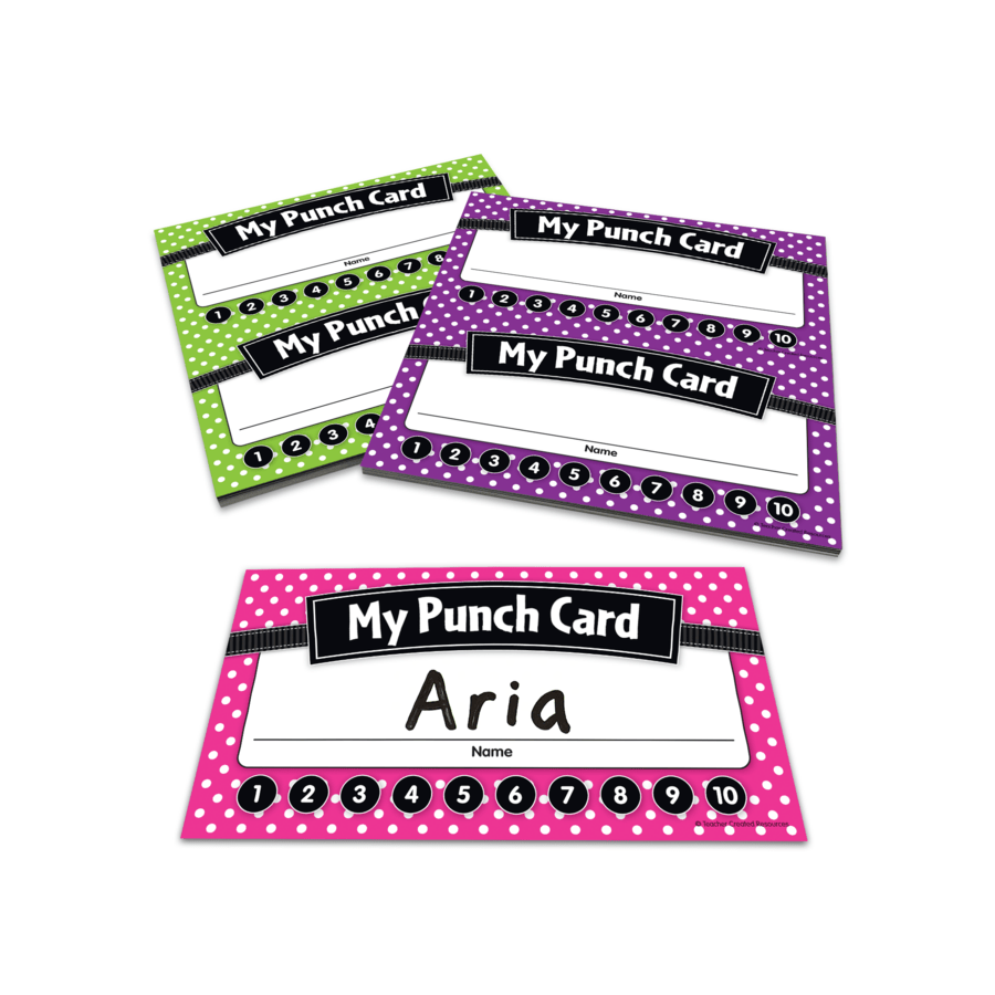 Polka Dots Punch Cards-Awards-Tools 4 Teaching-Classroom Decor and More
