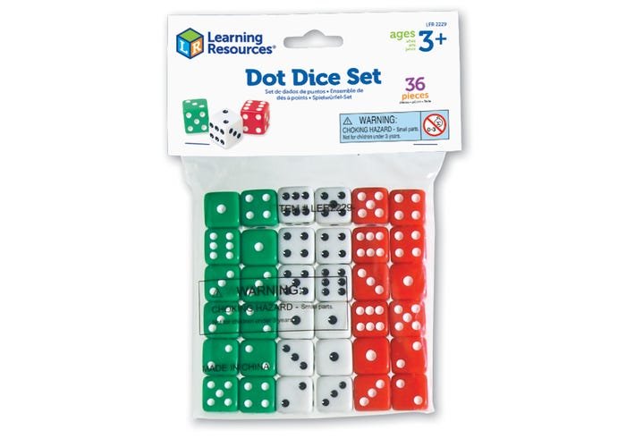 Dot Dice, Set of 36-Numbers, Counting & Sorting-Tools 4 Teaching-Classroom Decor and More