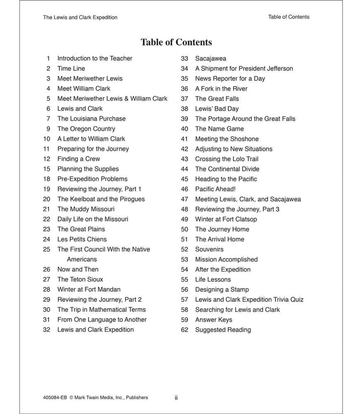 The Lewis and Clark Expedition Workbook Grade 5-12 Paperback-Social Studies Books-Tools 4 Teaching-Classroom Decor and More