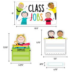 Stick Kids Class Jobs Mini Bulletin Board Set-Bulletin Board Sets-Tools 4 Teaching-Classroom Decor and More
