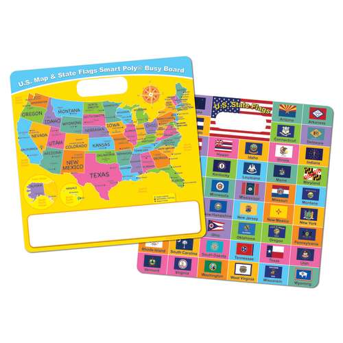 US Map & State Flags Busy Board-Dry Erase-Tools 4 Teaching-Classroom Decor and More
