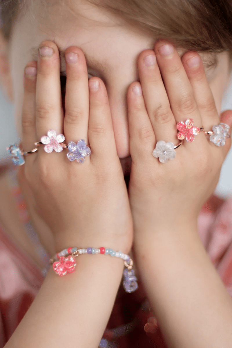 Boutique Shimmer Flower Rings-Dress Up & Jewelry-Tools 4 Teaching-Classroom Decor and More