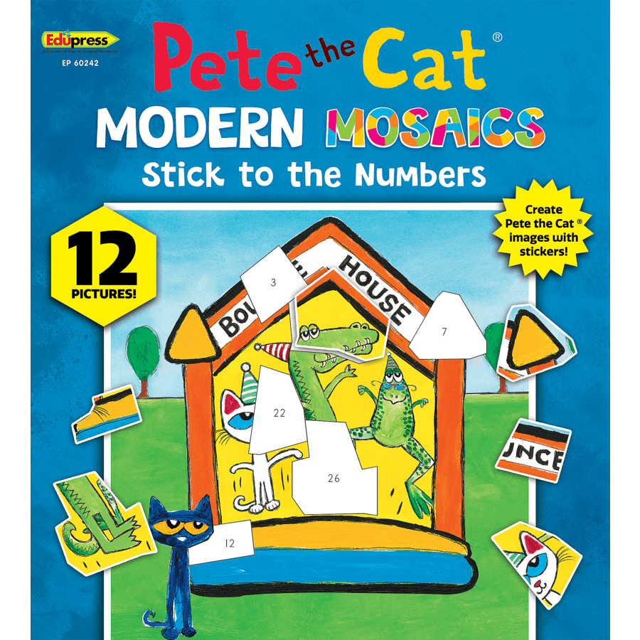Pete the Cat Modern Mosaics Stick to the Numbers-Craft Activity-Tools 4 Teaching-Classroom Decor and More