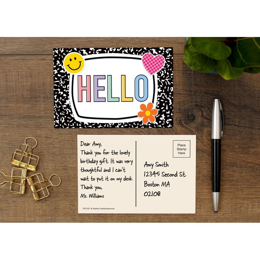 Cool for School Hello Postcards-Postcards-Tools 4 Teaching-Classroom Decor and More