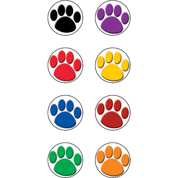 Colorful Paw Prints Mini Stickers-Stickers-Tools 4 Teaching-Classroom Decor and More