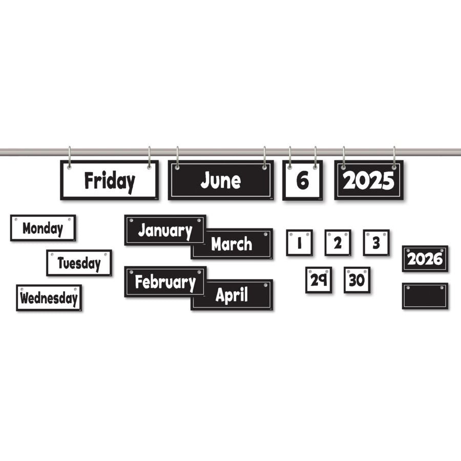 Black and White Flip Calendar-Calendars-Tools 4 Teaching-Classroom Decor and More