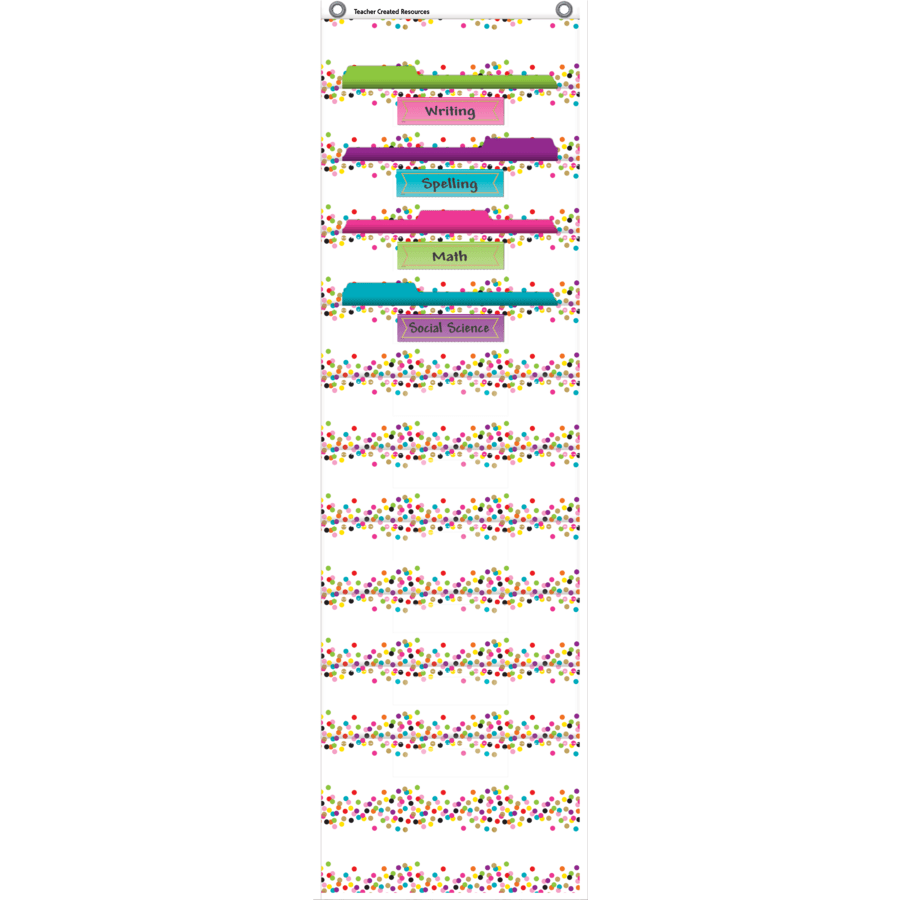 Confetti 10 Pocket File Storage Pocket Chart-Pocket Charts-Tools 4 Teaching-Classroom Decor and More
