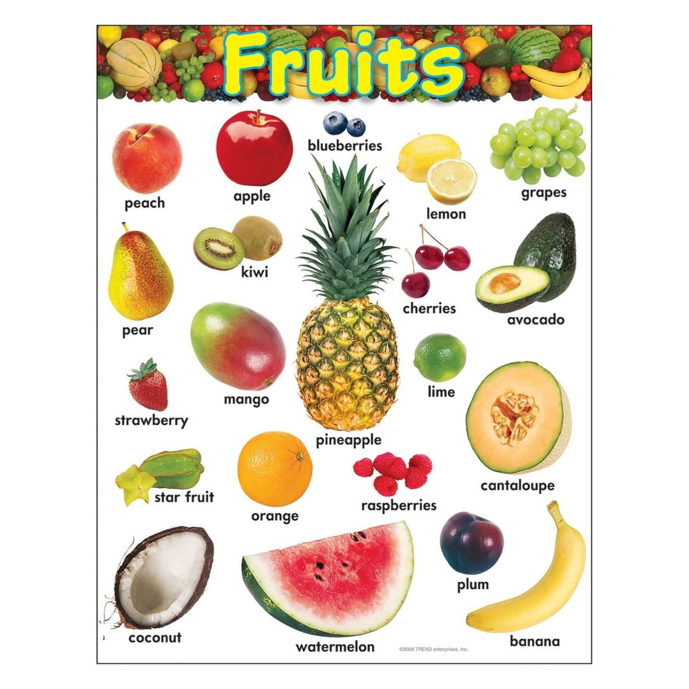 Fruits Learning Chart-Charts-Tools 4 Teaching-Classroom Decor and More